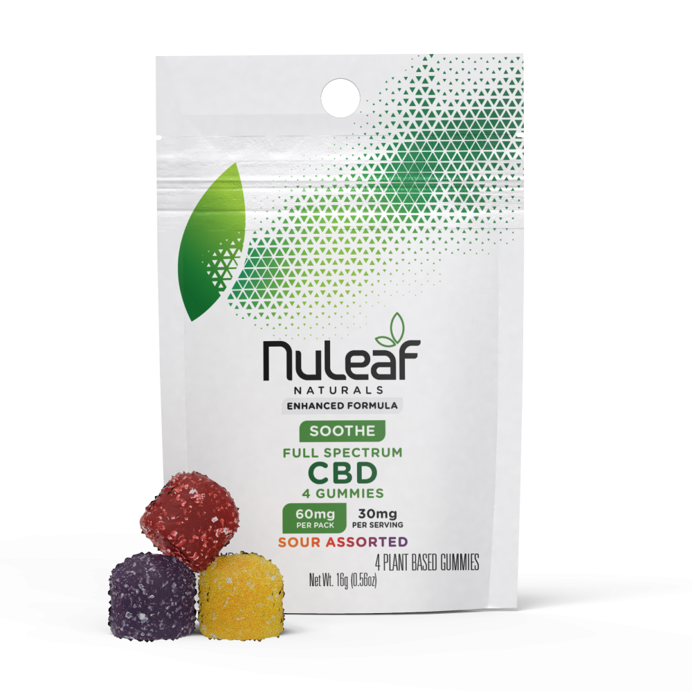 CBD Sour Gummy Assortment - 4ct Mylar x 12 Counter Display