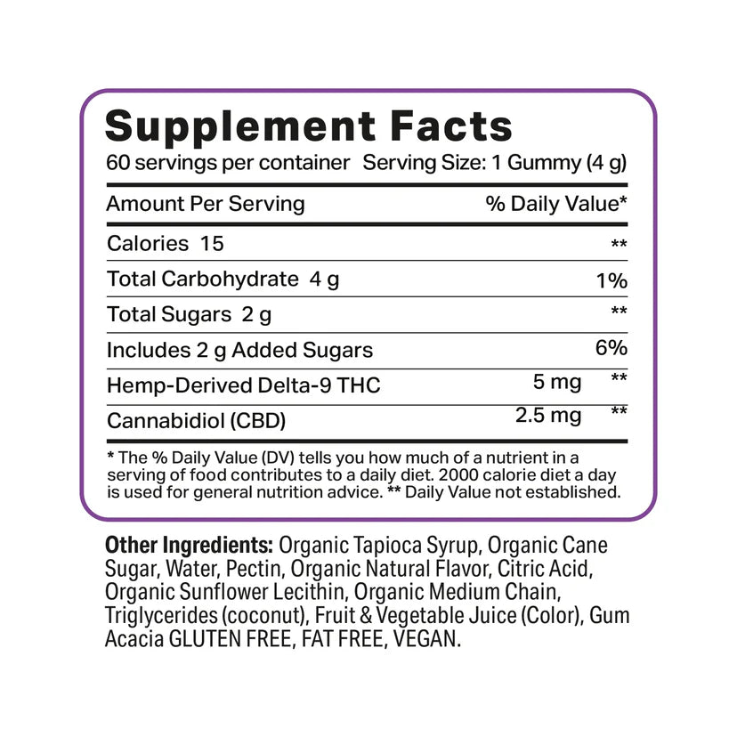 Delta 9 Gummies Sour Citrus - 60ct