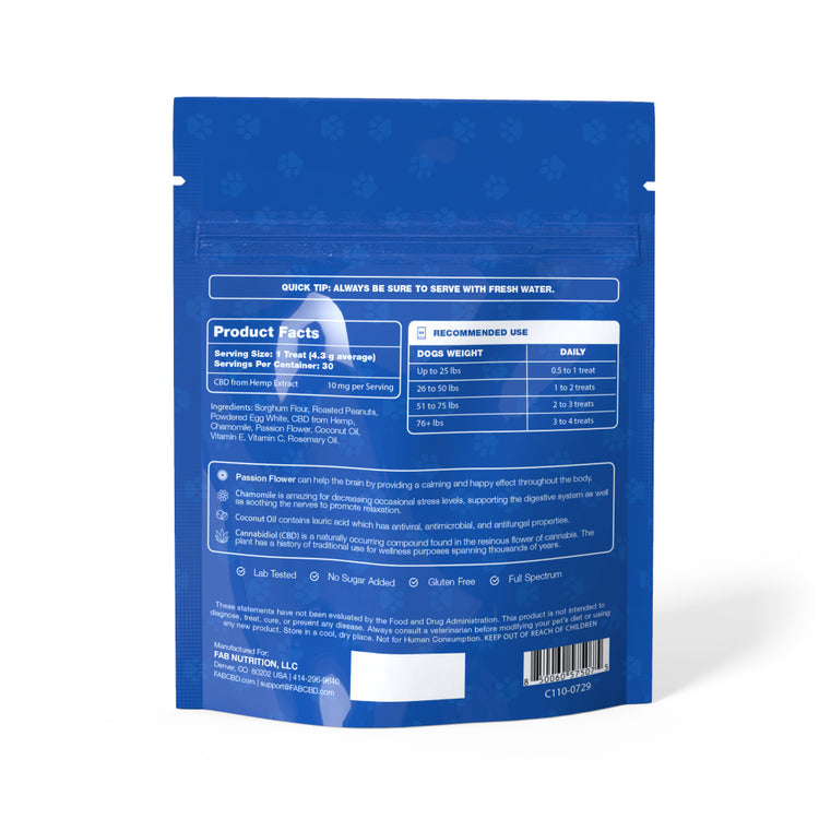 FAB CBD Hard Wellness Treats for Dogs 30ct (300mg)