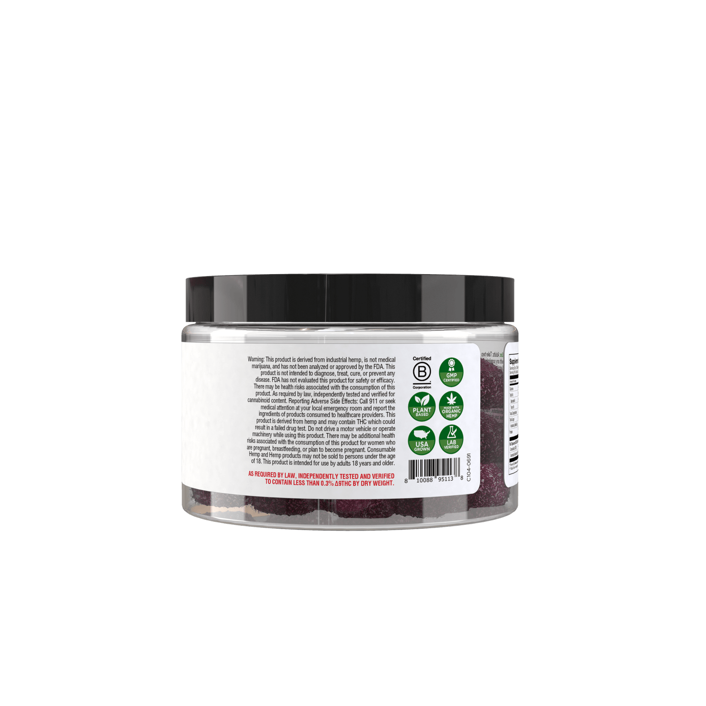 CBD Gummies Sour Mixed Berry - 60ct