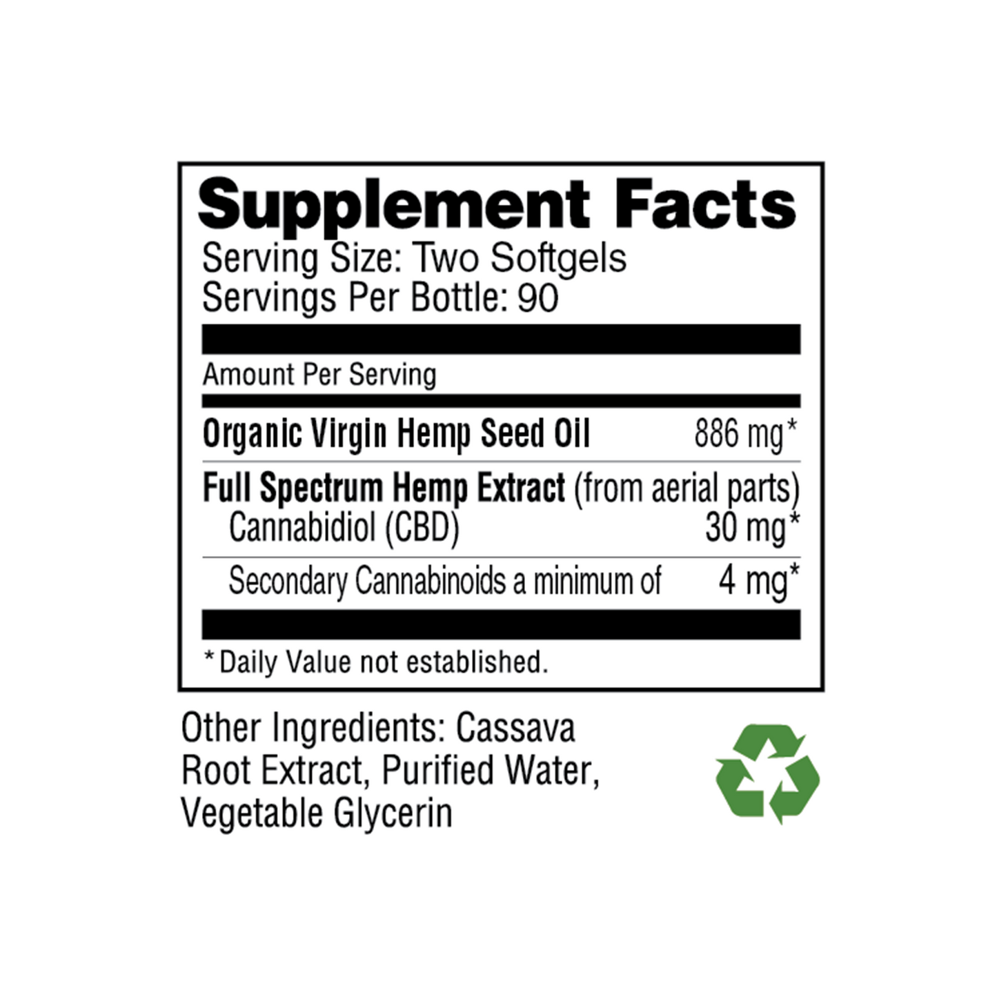 2700mg Full Spectrum Hemp CBD Softgel, 180ct (30mg/mL)