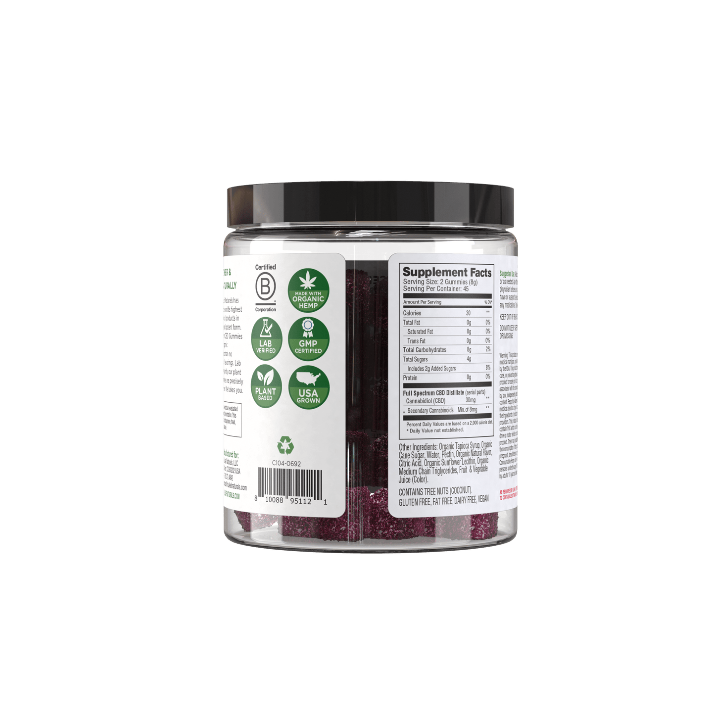 CBD Gummies Sour Mixed Berry - 90ct