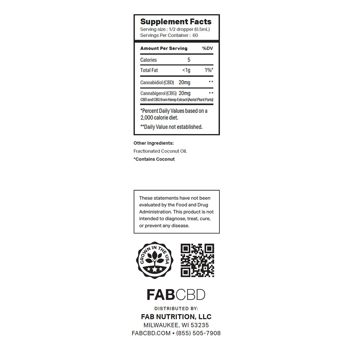 CBD:CBG Oil, Natural - 30mL