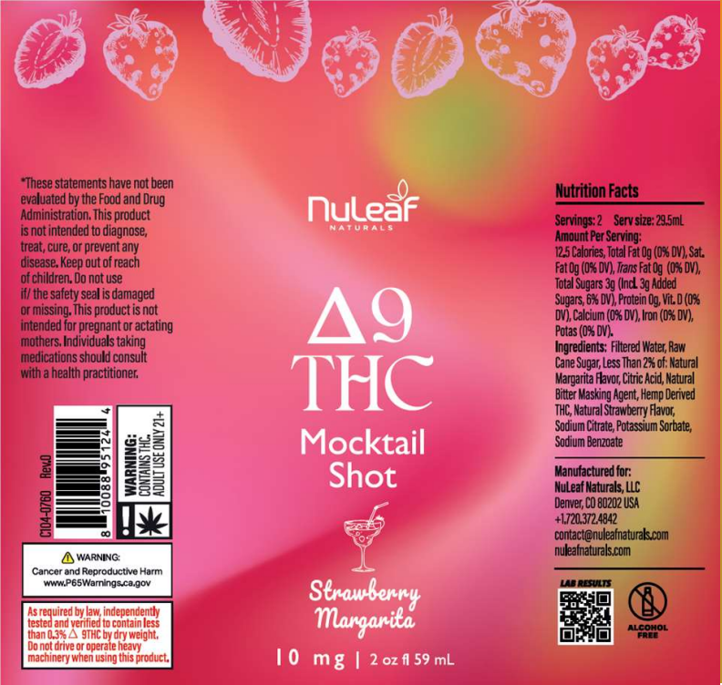 D9 THC Mocktail Shots - Strawberry Margarita (6 Shots)