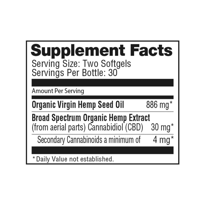 CBD Soothe Softgels 60ct - Broad Spectrum (THC Free)
