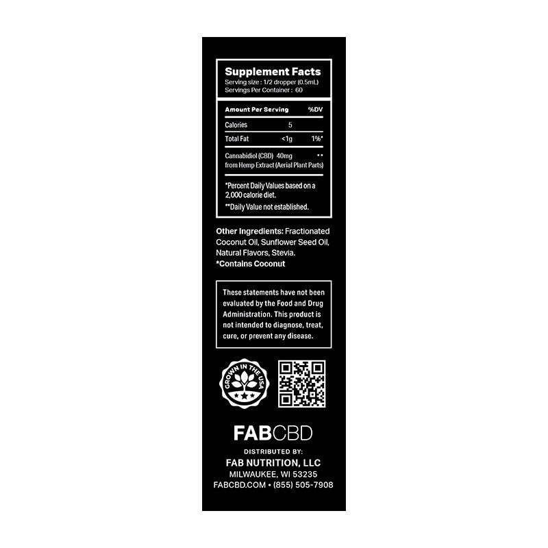 FG 2400mg 30mL CBD MCT Vanilla (80mg/mL) Tincture FAB