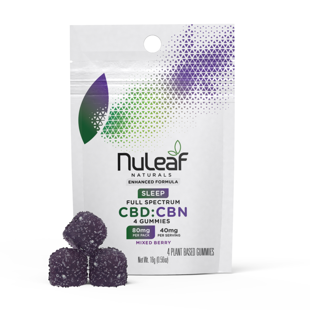 CBD:CBN Gummy Mixed Berry - 4ct Mylar x 12 Counter Display
