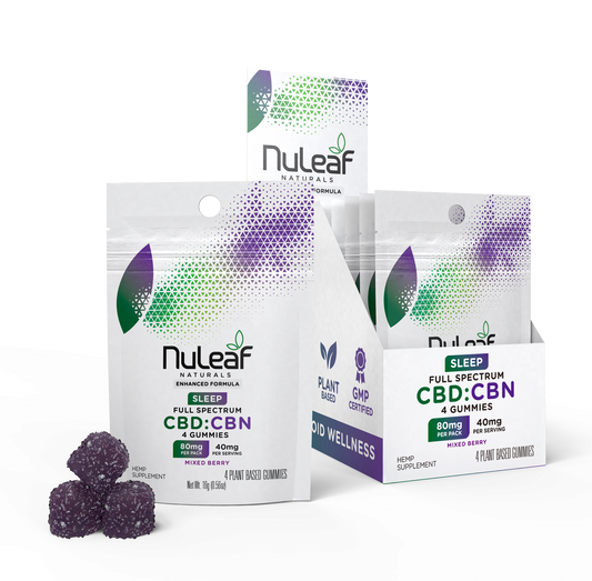 CBD:CBN Gummy Mixed Berry - 4ct Mylar x 12 Counter Display