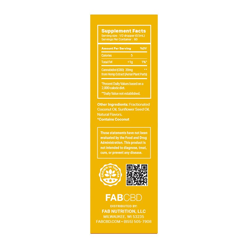 FG 1200mg 30mL CBD MCT Citrus (40mg/mL) Tincture FAB