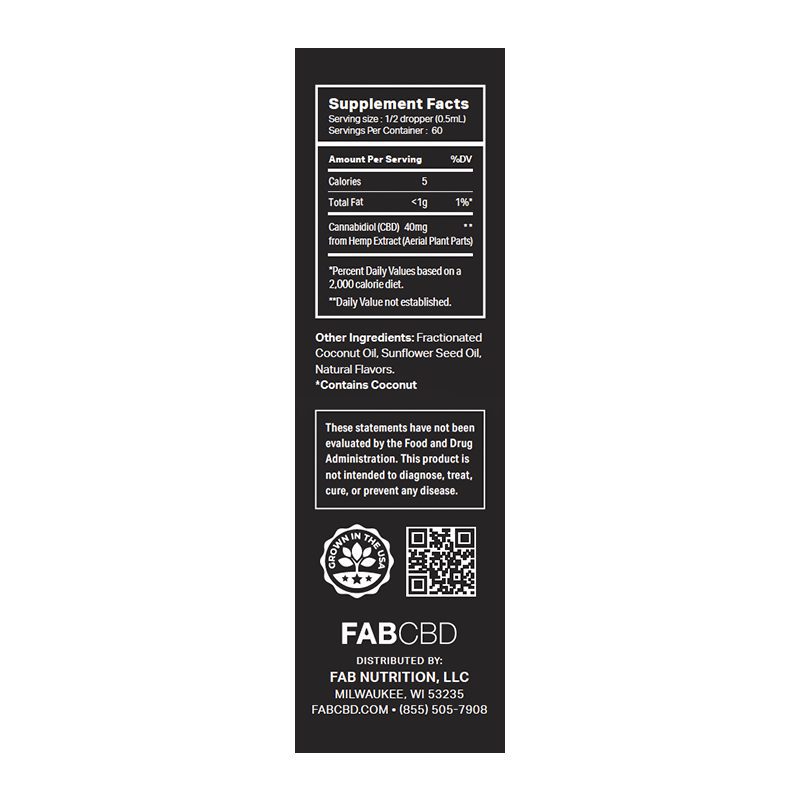 FG 2400mg 30mL CBD MCT Citrus (80mg/mL) Tincture FAB