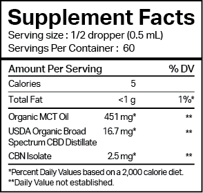 Deep Rest Broad Spectrum CBD:CBN Oil (THC-Free)