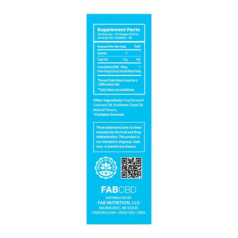 FG 1200mg 30mL CBD MCT Mint (40mg/mL) Tincture FAB