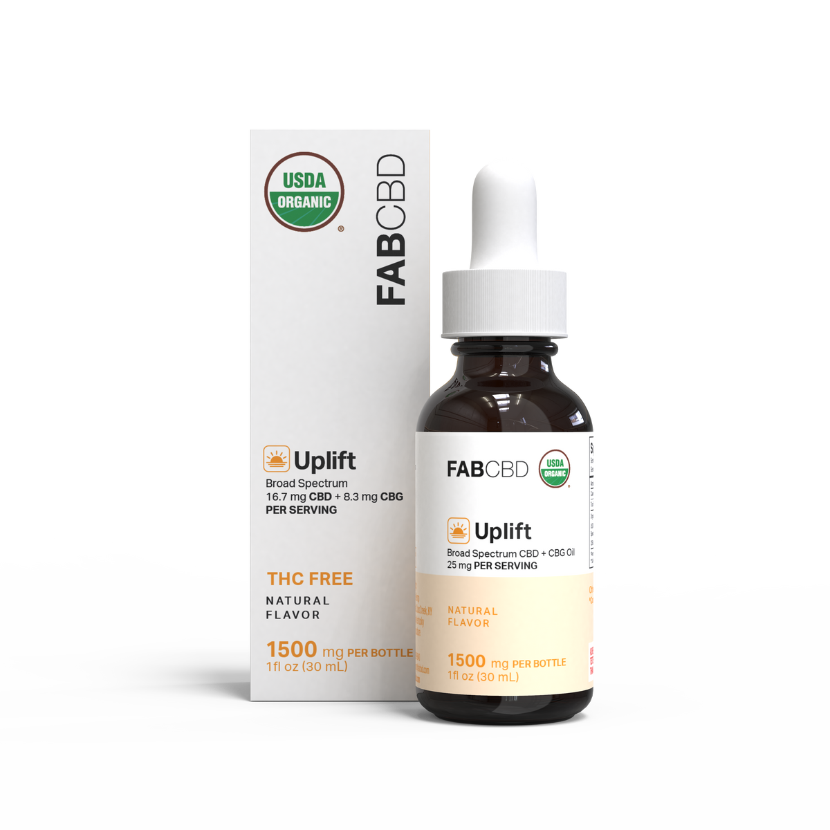 Uplift Broad Spectrum CBD:CBG Oil (THC-Free)