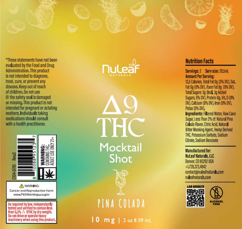 D9 THC Mocktail Shots - Pina Colada (6 Shots)